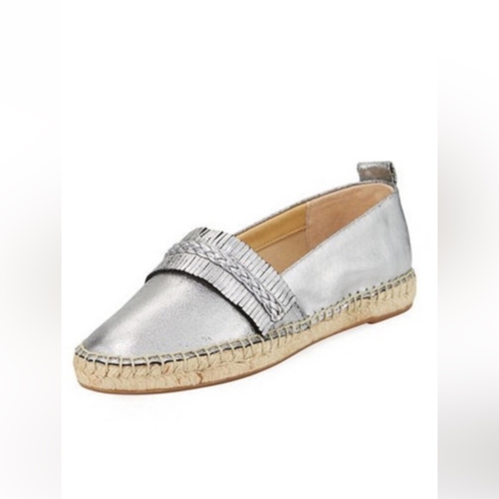 Splendid Jaime Metallic Silver Slip-On Espadrille Shoes 7 Fringe Women’s